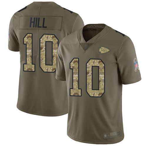 Men Kansas City Chiefs #10 Hill Tyreek Limited Olive Camo 2017 Salute to Service Football Nike NFL Jersey->kansas city chiefs->NFL Jersey